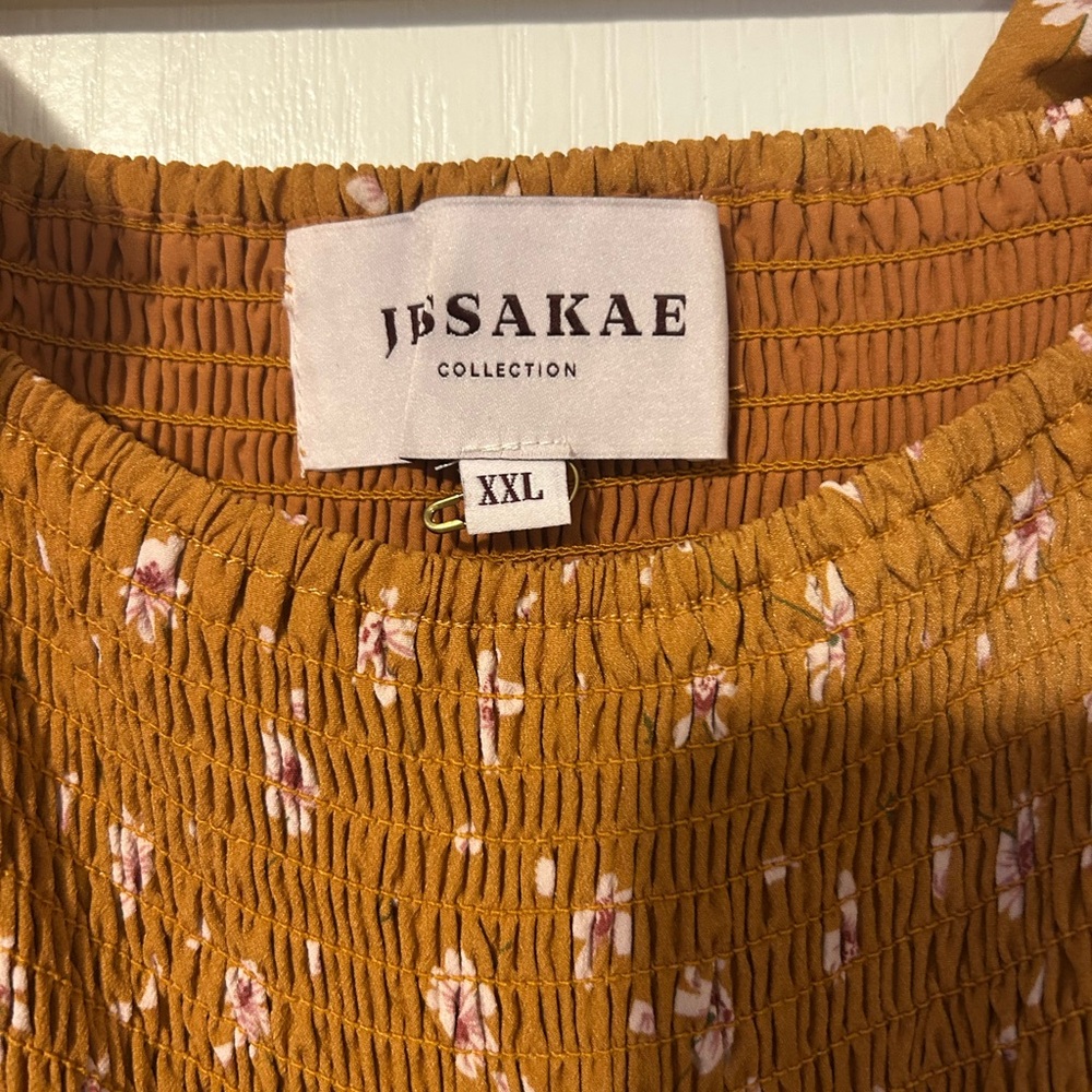 JessaKae Mustard Floral Midi Dress - Picture 4 of 6